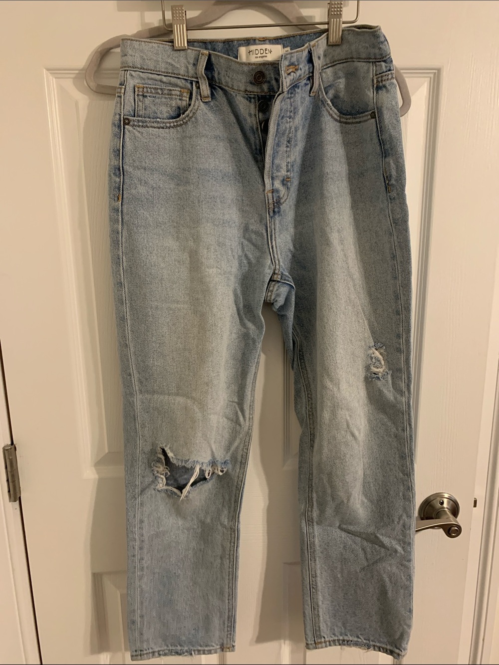 High-Rise Light Blue Women's Ripped Jeans